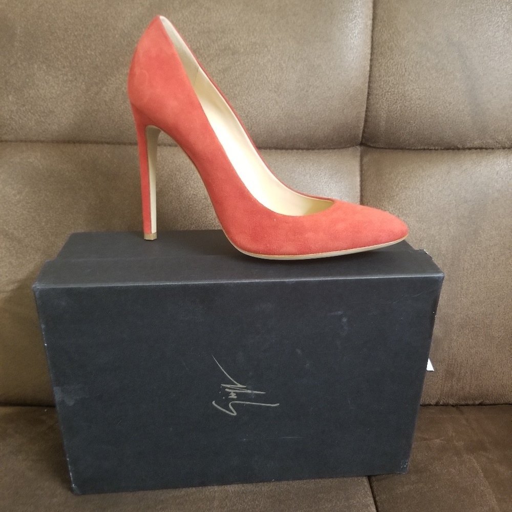 Giuseppe Zanotti Womens Red Suede Dress Heel Pumps